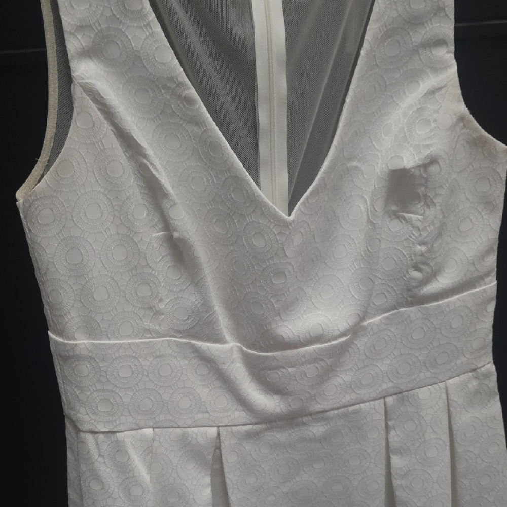 American Living White Dress with Sheer Detail